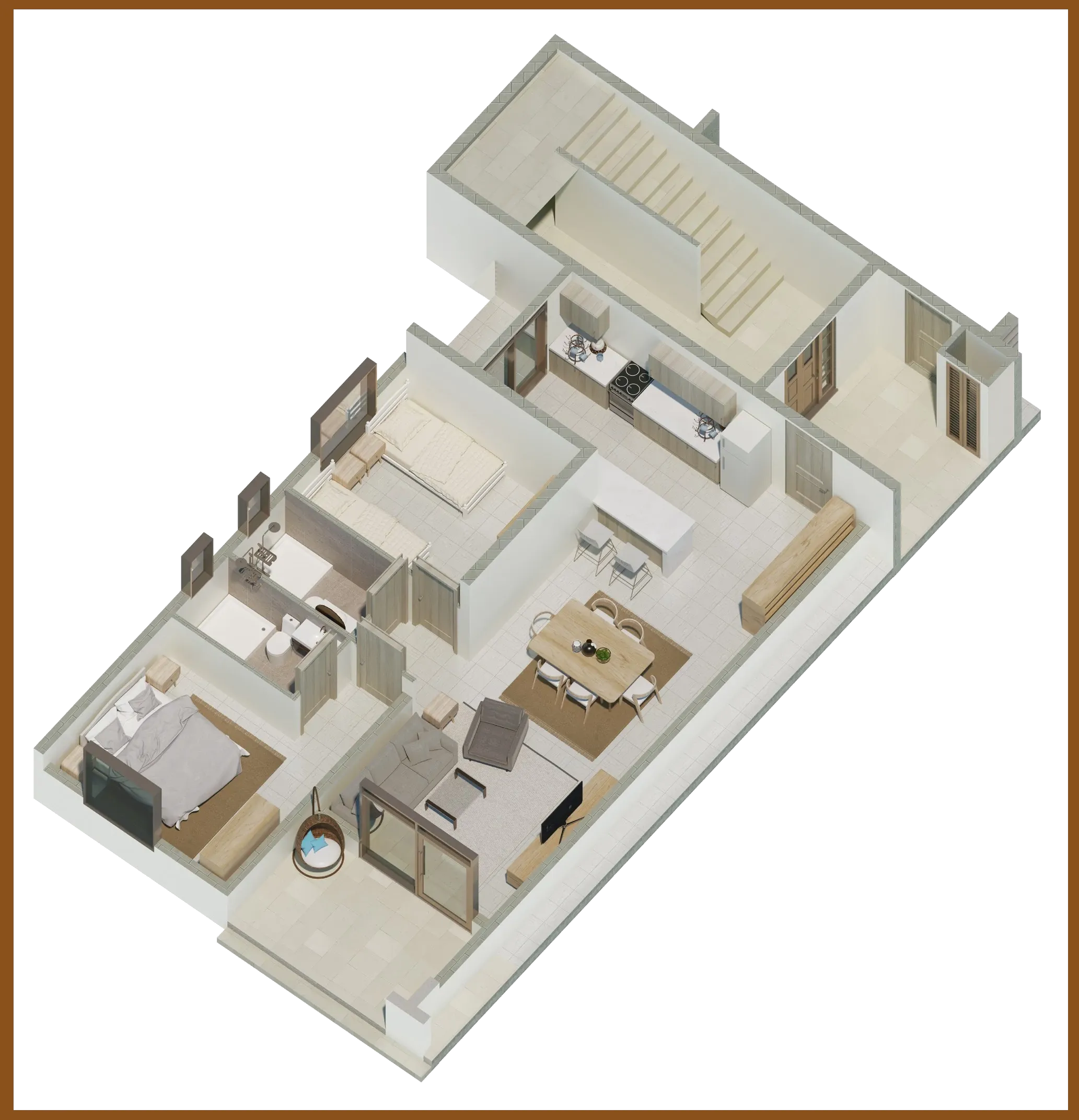 3 bed floor plan